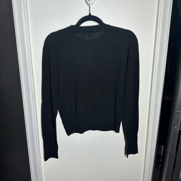 NEW Theory Keyhole Crew Black Regal Wool Sweater Size Small Women's - Picture 6 of 12